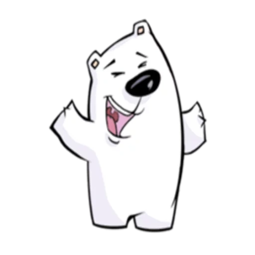 urso branco, urso fofo, urso polar, urso de gelo, urso polar de desenho animado
