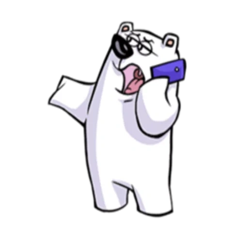 llevar, oso polar, oso polar, oso polar, oso blanco de dibujos animados