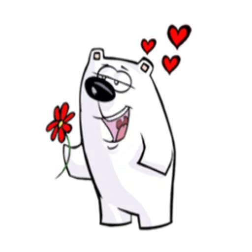 el oso es lindo, oso polar, oso blanco de dibujos animados, dibujo de osos fríos