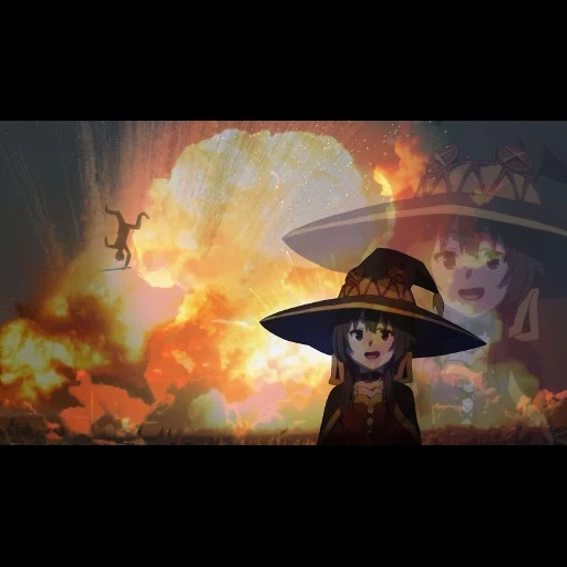 megumin, megumin 4k, tangkapan layar megumin, megumin dilemparkan, konosuba megumin