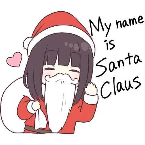 anime kawai, anime christmas, gambar anime yang indah, manher chan tahun baru, menher chan tahun baru