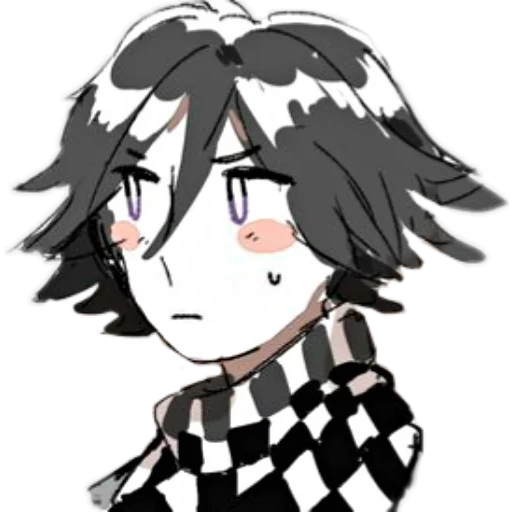 image, anime mignon, personnages d'anime, danganronpa kokichi, saioma art sad coki