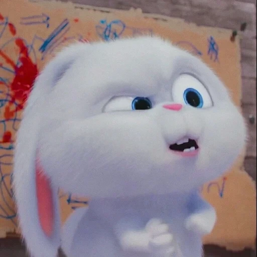 bola de nieve, conejo de bola de nieve, caricatura de bola de nieve, la bola de nieve de conejo está triste, snow ball es crybaby meme
