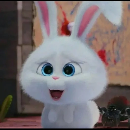 coelho da bola de neve, cartoon bunny, a vida secreta dos animais de estimação, little life of pets bunny, little life of pets rabbit