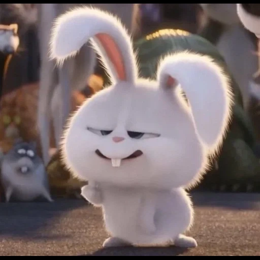 semakin bertambah, kelinci yang marah, bola salju kelinci, berjalan 5000 meter, kartun bola salju kelinci tersenyum