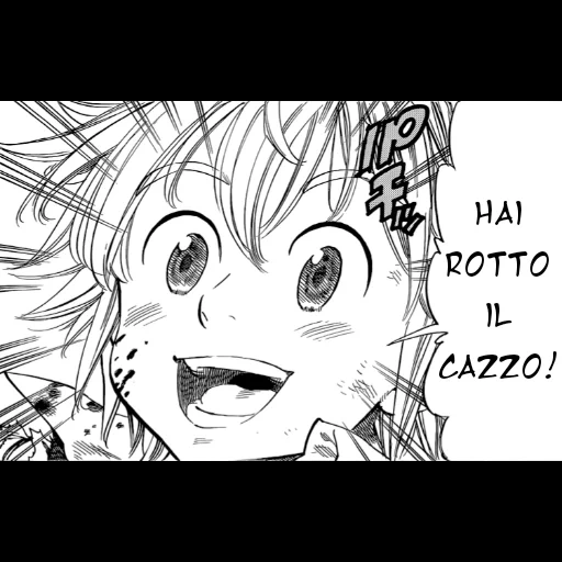 manga, meliodas cries manga, meliodas is confused by the comic, manga seven mortal sins, meliodas seven mortal sins