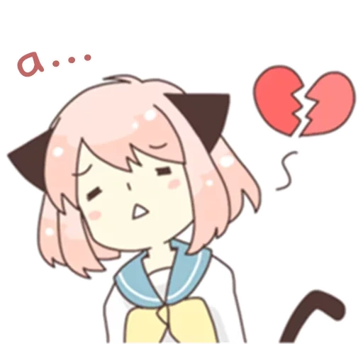 owo, anime, anime expressionspaket, mädchen mit katzenohren necoco