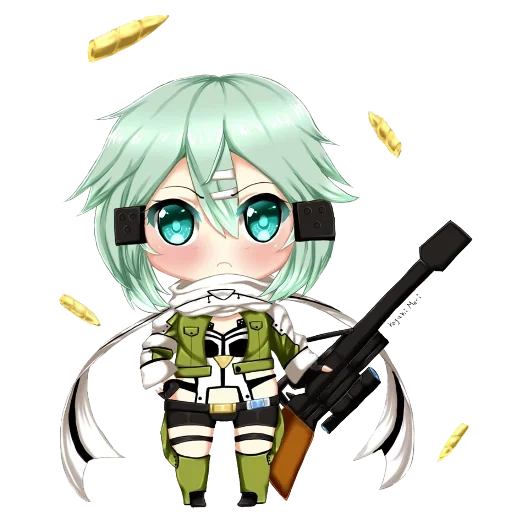 chibi, sinon, anime drawings, sinon sao chibi, sinon assad chibi