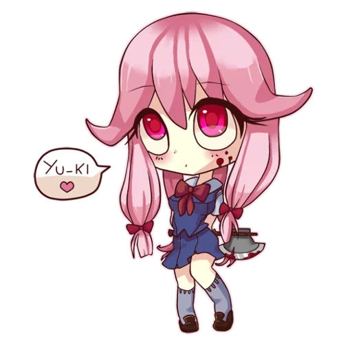 yandre chibi, yuye gasai chibi, chibi yunna gasai, von nogasai chibi, monika yuri natuki sayori chibi