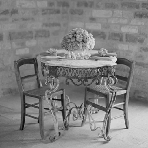 furniture, internal, the table is old, an old chair, provence table