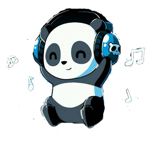 panda panda, panda dj, fones de ouvido panda, fones de ouvido panda, telefone panda