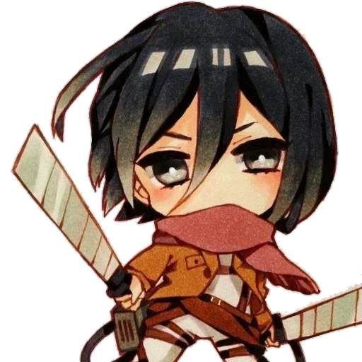 chibi levy ackerman, attack of the titans chibi, mikasa akkerman chibi, attack of mikas's titans, mikasa akkerman chibby