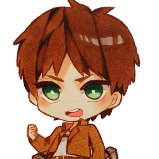 eren chibi, eren yeger chibi, personaggi anime, attacco dei titani chibi, i titani attaccano adorabili arti