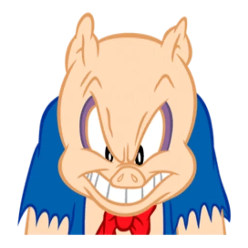 looney tunes, porky pig evil, porky porky, porky pig angry