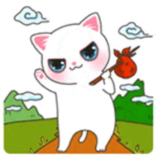 chat, chats mignons, dessins kawaii, les animaux sont mignons, dessin animé de chats mignons