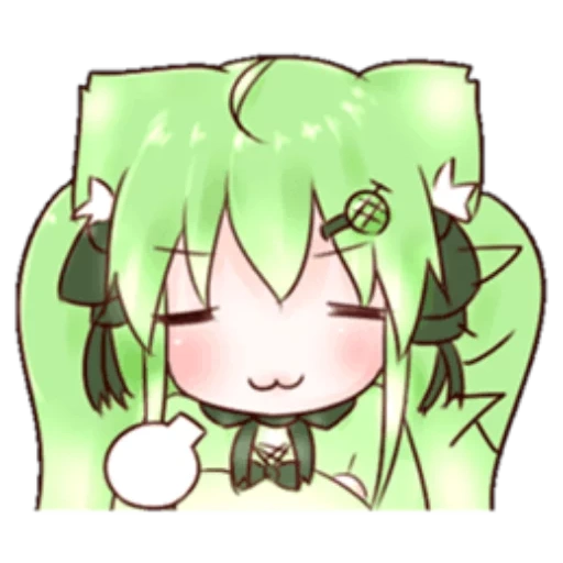 anime, anime, rosso verde, enkidu crede a chibi, pelle verde chacha life