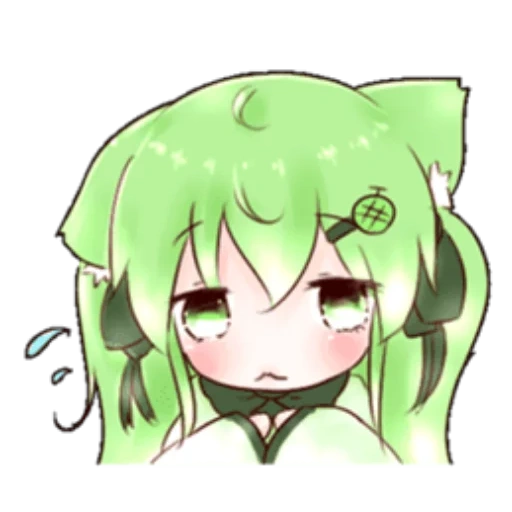 art anime, anime vert, avatars d'anime, enkida foi chibi, vocaloïde gumi chibi