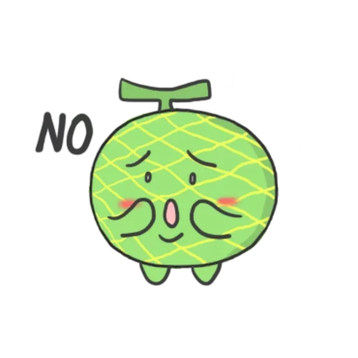 anime, valv chat, smiley watermelon, frutas de desenho animado, melão verde smiley