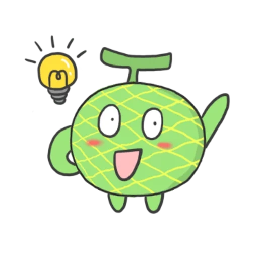 animation, character, walff chat room, illustration, green apple