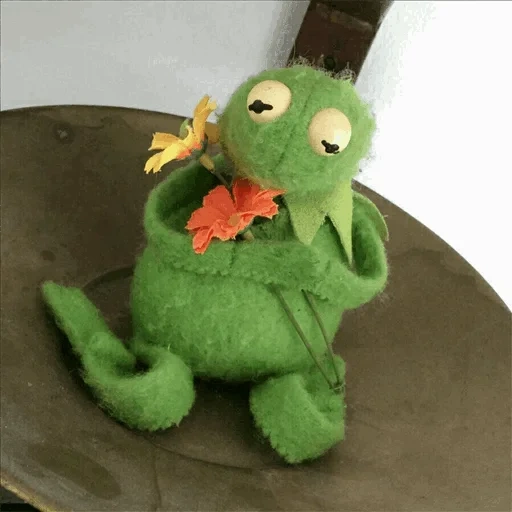 kemit, grenouille de komi, grenouille en peluche, kermit la grenouille, froggy komi esthétique