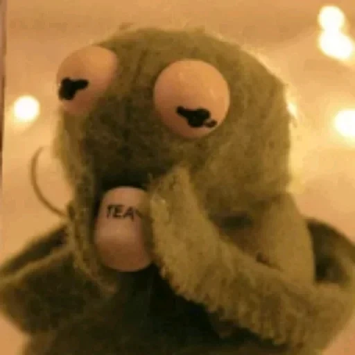 kermite, sapo, um brinquedo, cerme de sapo, o sapo kermit é triste