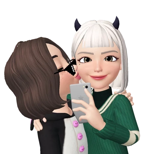 gadis, orang, karakter, avatan plus, zepeto fashion sisters