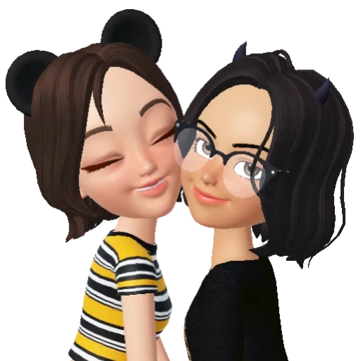 menina, namorada zepeto, personagem zepeto, cartoon anya ksyusha, o melhor amigo do emoticons