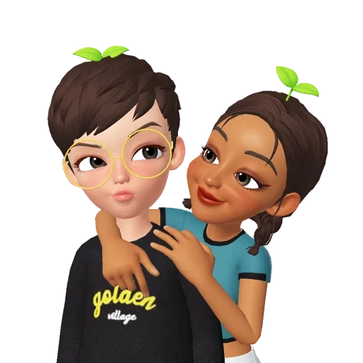 character, zepetto game, expression lovers, friends emoji, zepetto character kissing
