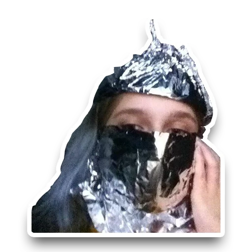 foil, children, people, sirge girl, wearing a tin foil hat