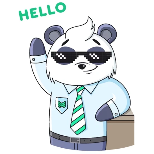 panda, panda, anak laki-laki, panda lucu, stiker panda