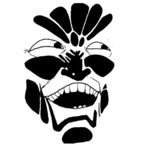 deatchant, icono ídolo, vector de máscara azteca, casco skeleton samurai, gráficos vectoriales de escorrentía