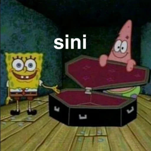 sponge bob dan patrick dengan peti mati, memm sponge bob, sponch bob coffin, meml bob dan peti mati, sponge bob square pants