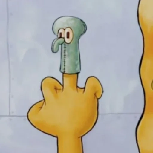 sponge bob fingers, sponge bob fingers, drawing skvidward, sponge bob fak, squidard with a pencil