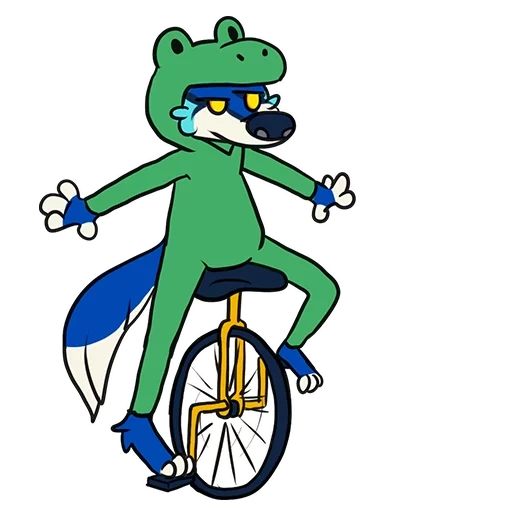 boi meme, riding a bicycle, cycling crocodile, frog bike, frog unicycle