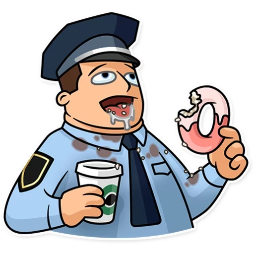 police, police de mèmes, beignet de police, art de beignet de police, caricature de dessin animé