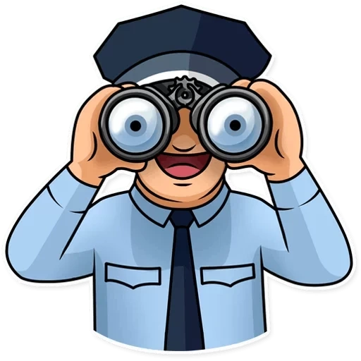 policía, oficial de policía, hombre de binoculares