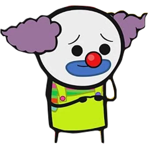 clown, wang mo, clown face, a clown with no background, loose clown messenger line