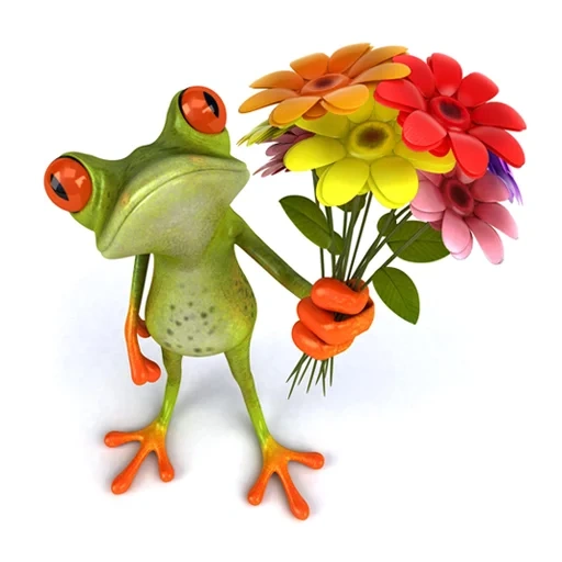 лягушка с цветочком, frog, смешные лягушки, букет лягушка прикольные на день рождения, лягушка