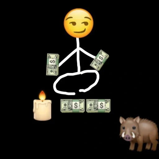 geld, stickman, spaß den wildschwein, läuft um das feld ein wildschwein, emoji kabanchik