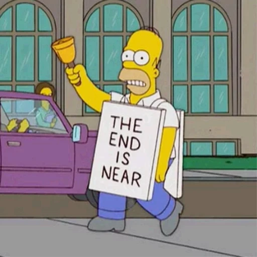 the simpsons, homer simpson, the doomsday simpsons, homer's end, homer simpson the end is near