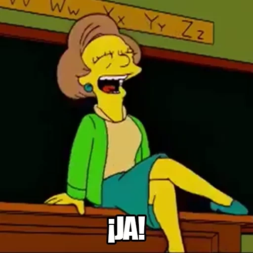 les simpsons, edna krabappple, mlle krabappple simpsons, simpsons mme krabappple