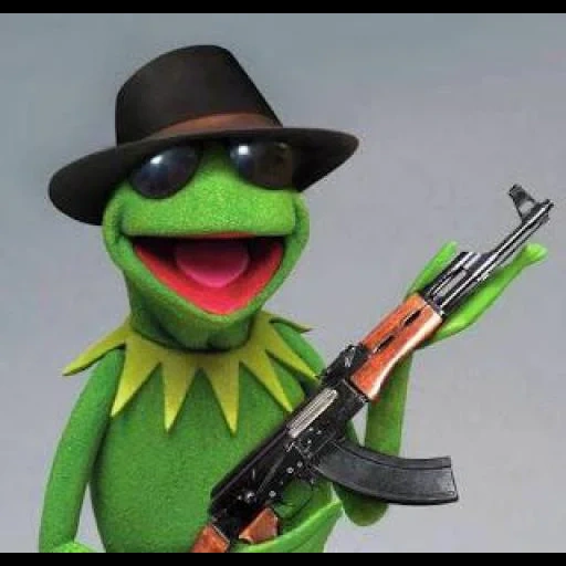 cermit secara otomatis, katak cermit, katak kermite ak47, cermit secara otomatis ak 47, katak kermit secara otomatis