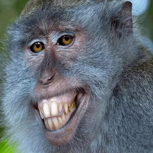 toque, makaki drôle, macaque drôle, museau de singe, un singe fou