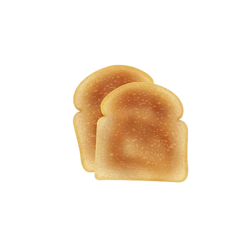 pain, toasts, un morceau de pain, une tranche de pain, pain sur fond blanc