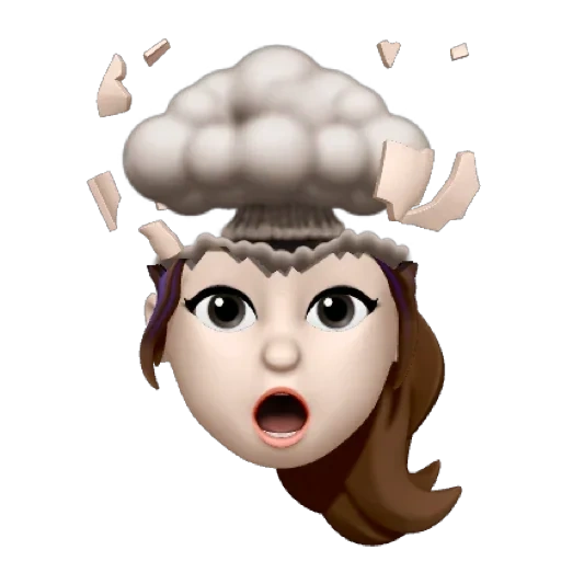 emoji, kind, animoji girl brain explosion