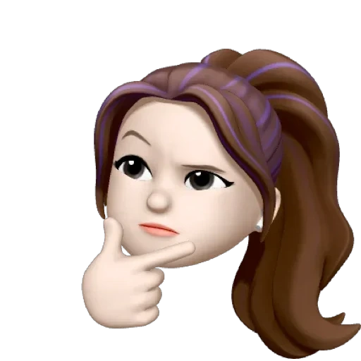 ragazza, giovane donna, pacchetto di memoji, memoji jianimoli girl, capelli castani della ragazza emoji