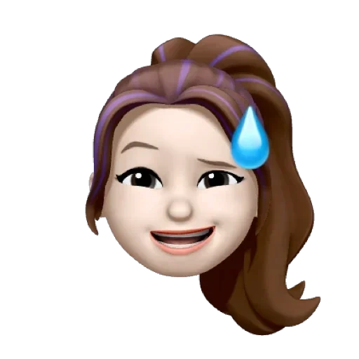 emoji, memoji, jovem, desenhos de emoji, a menina está livre