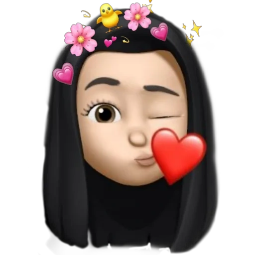 emoji, memoji, mujer joven, memoji emoji