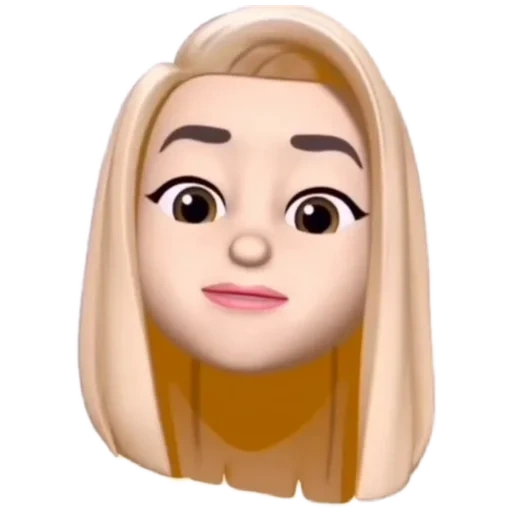 mujer joven, caras de emoji, emoji rubio, emoji la cara de la niña, chica emoji con cabello blanco