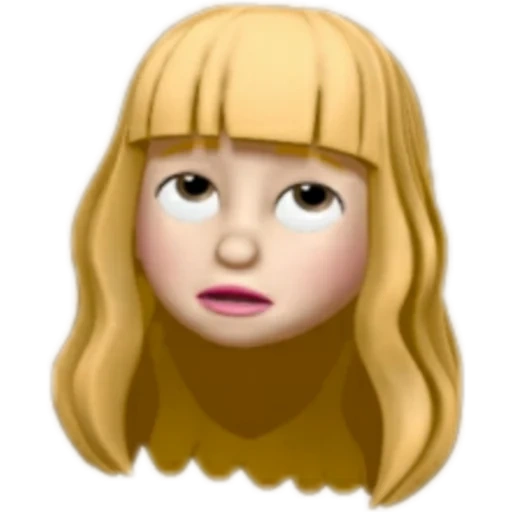 emoji, umano, giovane donna, anime emoji, capelli biondi delle ragazze emoji